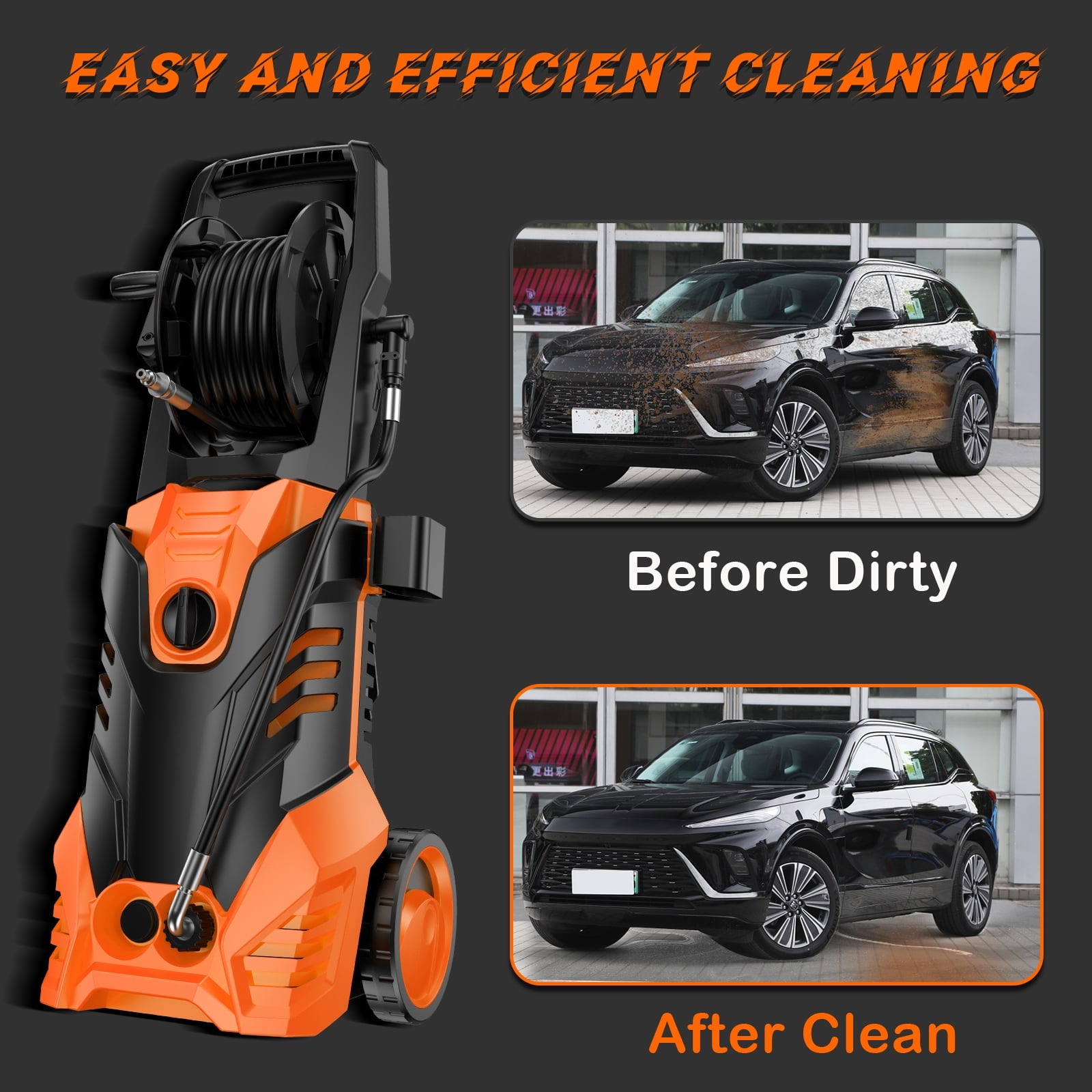 Fenbeli 4500PSI Electric Pressure Washer Adjustable Pressure And 3.2 GPM for Home Garden