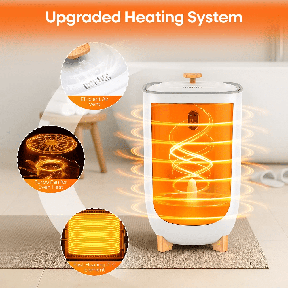 Fenbeli 35L Towel Warmer with LED Display, Bathroom Towel Heater, White