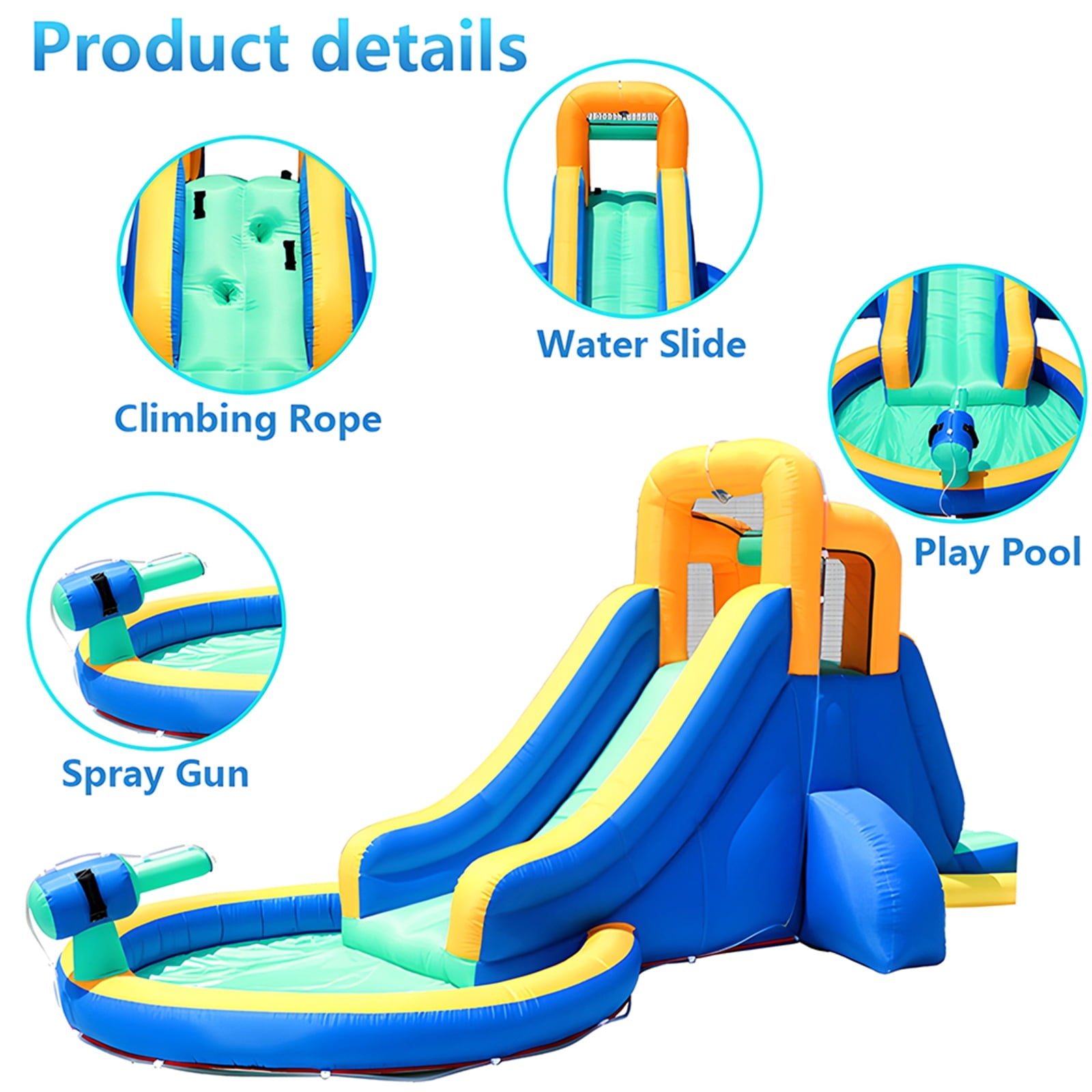 Fenbeli Inflatable Water Slide Park Castle for Little Kids