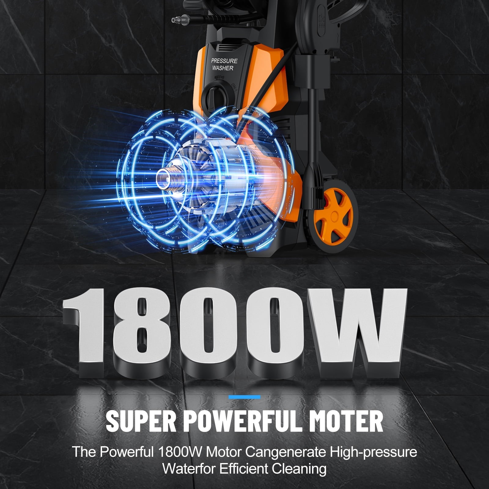 Fenbeli 4500PSI Pressure Washer Electric Power Washer with 23FT Hose and 20FT Power Cord for Cars with 4 Quick Connect Nozzles And 500ml Foam Cannon