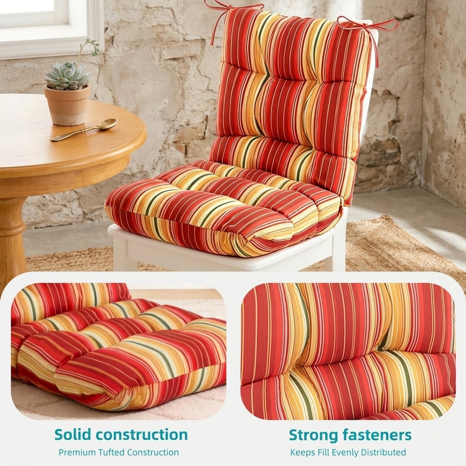 Fenbeli Tufted Chair Cushion, 42.52 ¡Á 21.65 ¡Á 5.91-Inch Seating Cushion with Tufted Surface for Chair Seating