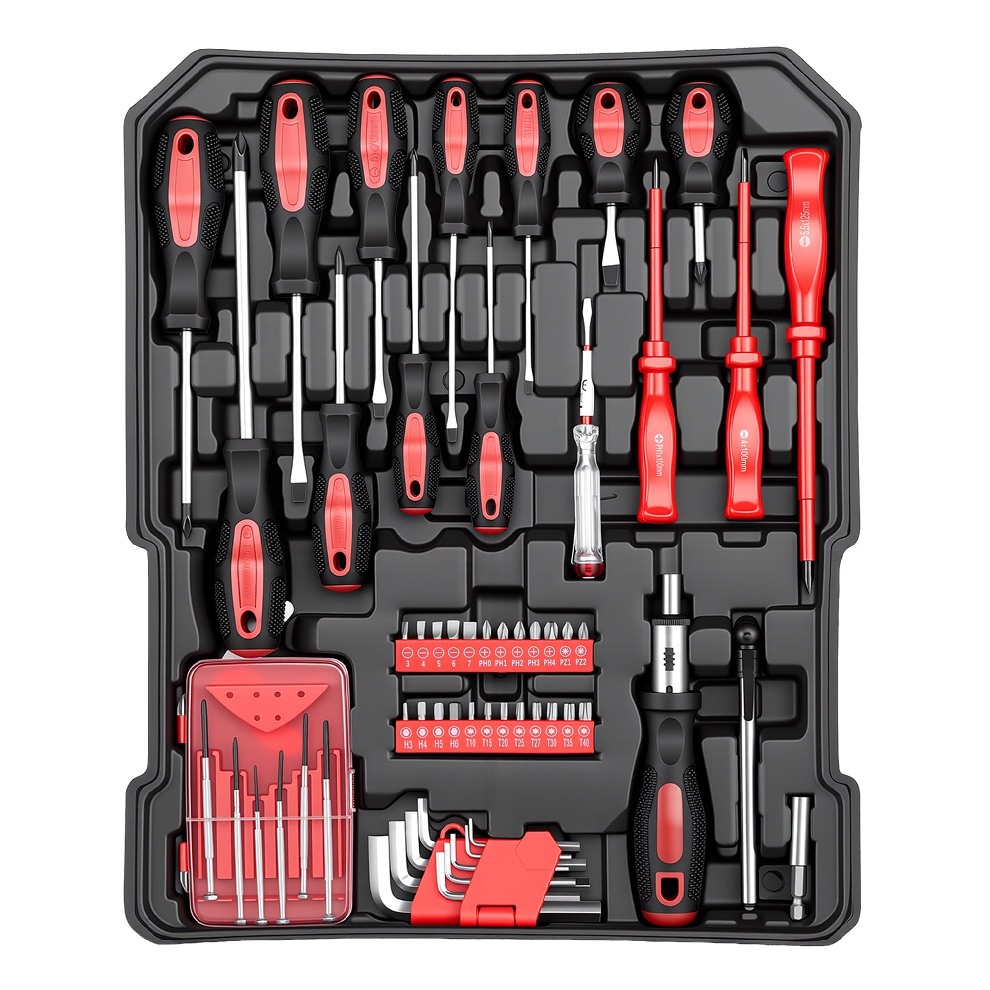 Fenbeli 399 Piece Tool Set, Professional Chrome Vanadium Steel Tool Kit with Aluminum Trolley Case and Wheels, Home Auto Repair Mechanic Tool Box, Black