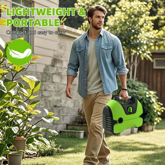 Fenbeli 3000 Max PSI Electric Pressure Washer with Hose Foam Cannon Portable to Clean Patios Cars Fences Driveways