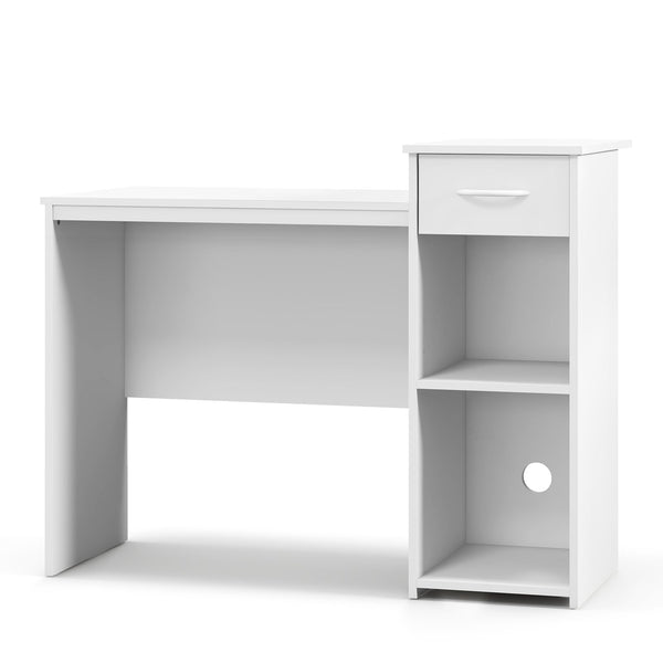 Computer Desk with Drawer Modern Laptop PC Desk with Adjustable Shelf and Cable Hole