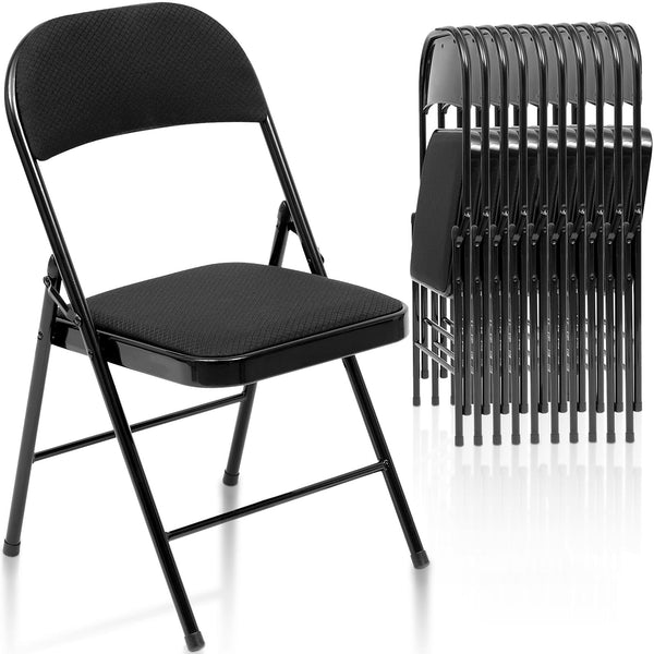 Fenbeli 4 Pack Folding Chairs Comfortable Folding Chair Set for Events, Meetings, and Everyday Use, Black