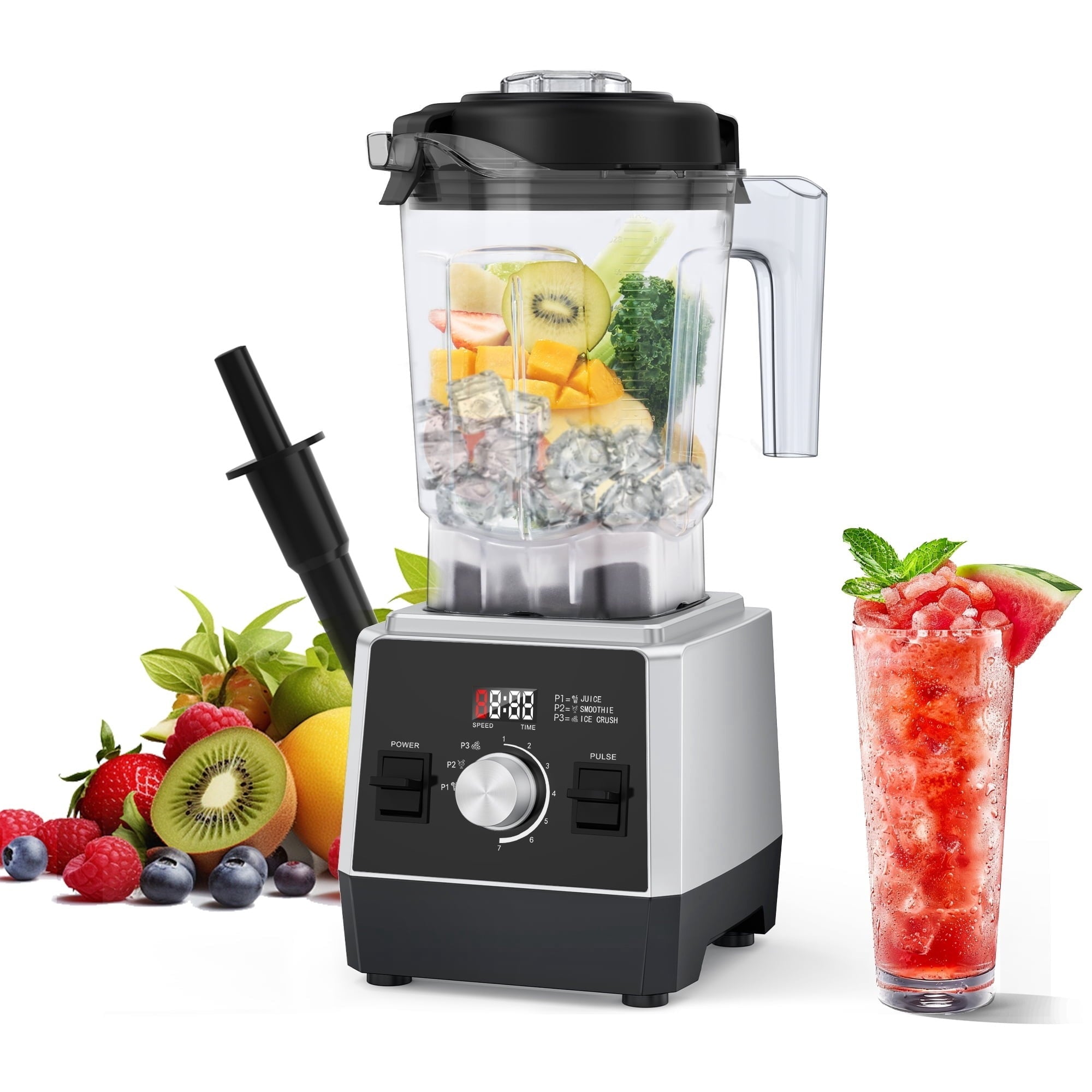 Fenbeli 1400W Countertop Blender for Smoothies and Shakes, 72oz Professional Ice Crushing Blender with 9 Speeds, BPA-Free, Black