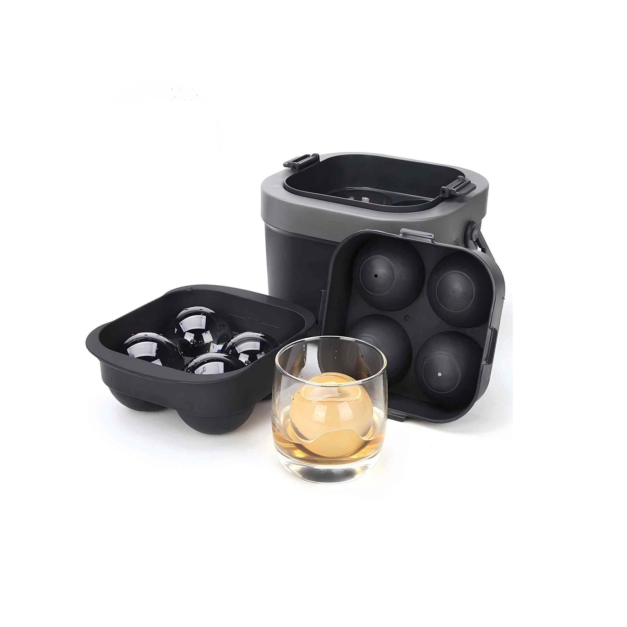RUIE 2.4 Large Ice Ball Maker Mold, Universal Sphere Tray for Whiskey, Cocktails, Coffee and DIY Drinks, Slow-Melting BPA Free Silicone, Fun Kitchen Gadgets for Home Bar and Parties