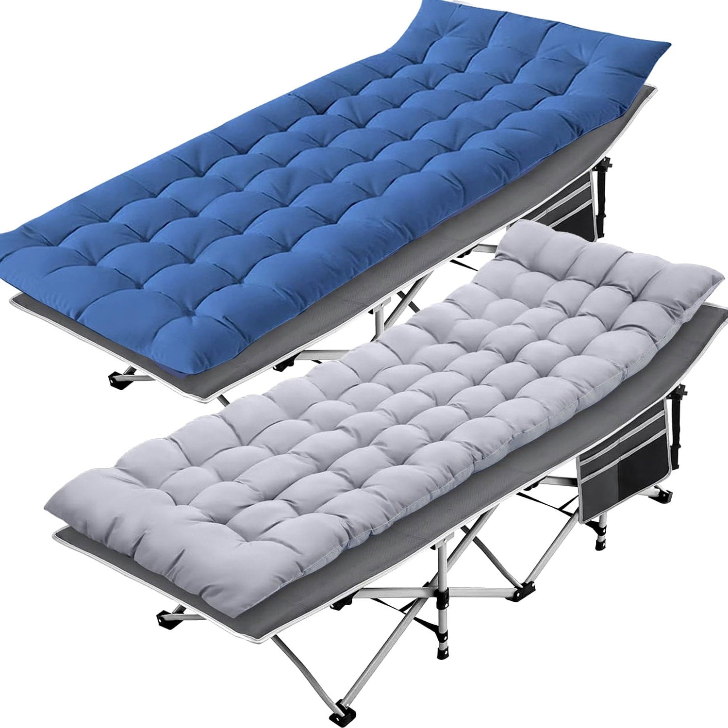Fenbeli 2 Pack Folding Camping Cots Portable Sleeping Bed for Adults Heavy Duty cot with Carry Bag