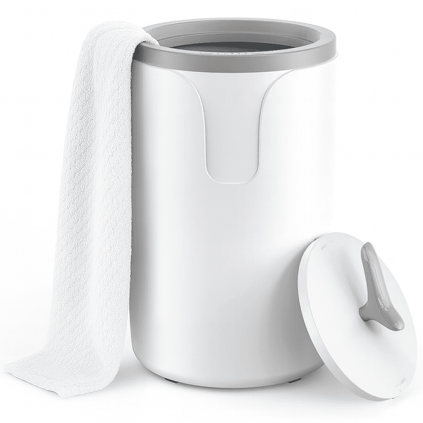 Fenbeli 20L Towel Warmer with Lid for Bathroom Use, White