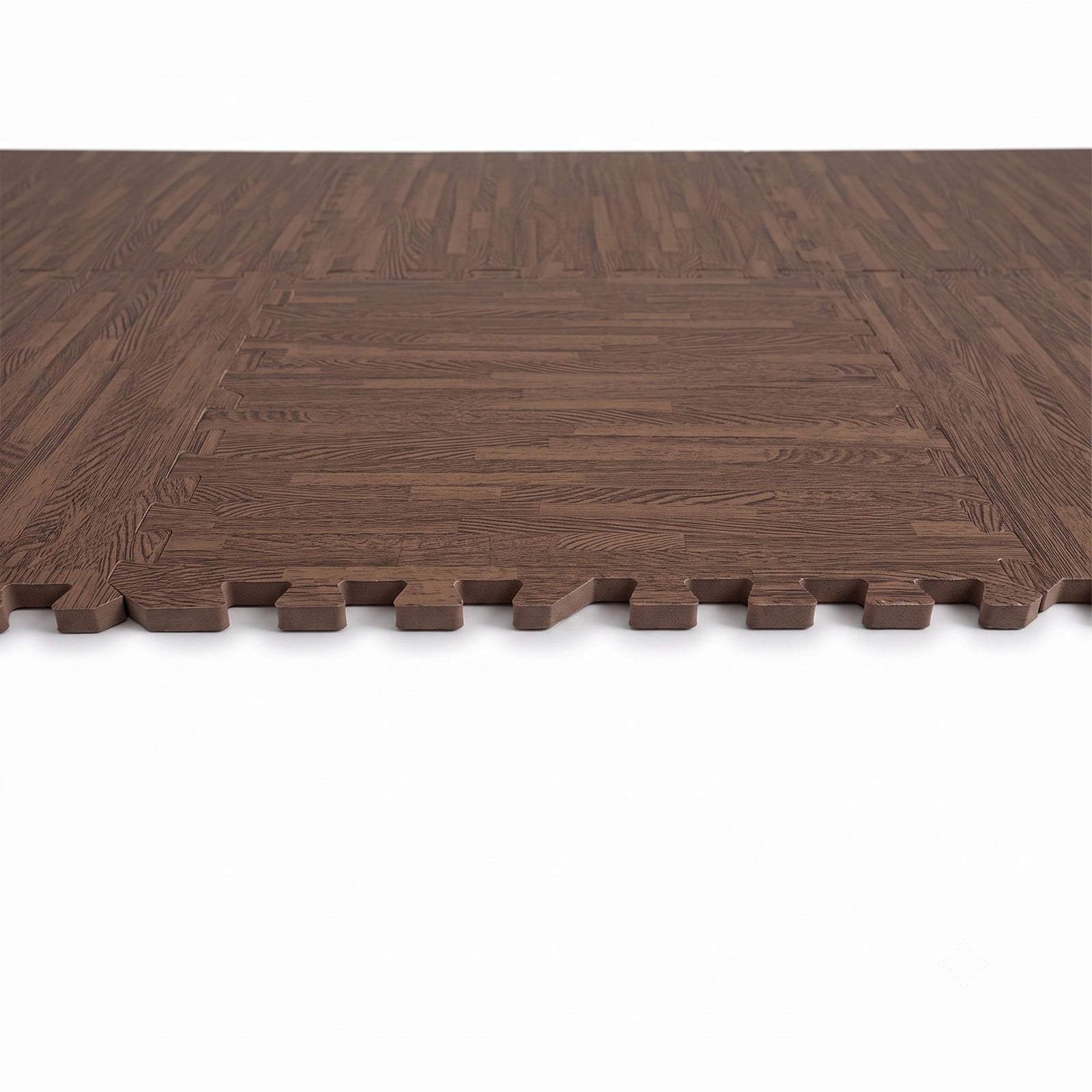 Fenbeli 25 Tiles Wood Grain Foam Floor Mats with Borders, Interlocking EVA Puzzle Play Mat Tiles Covers 100 sq ft for Living Room Bedroom Playroom Gym Exercise, Brown