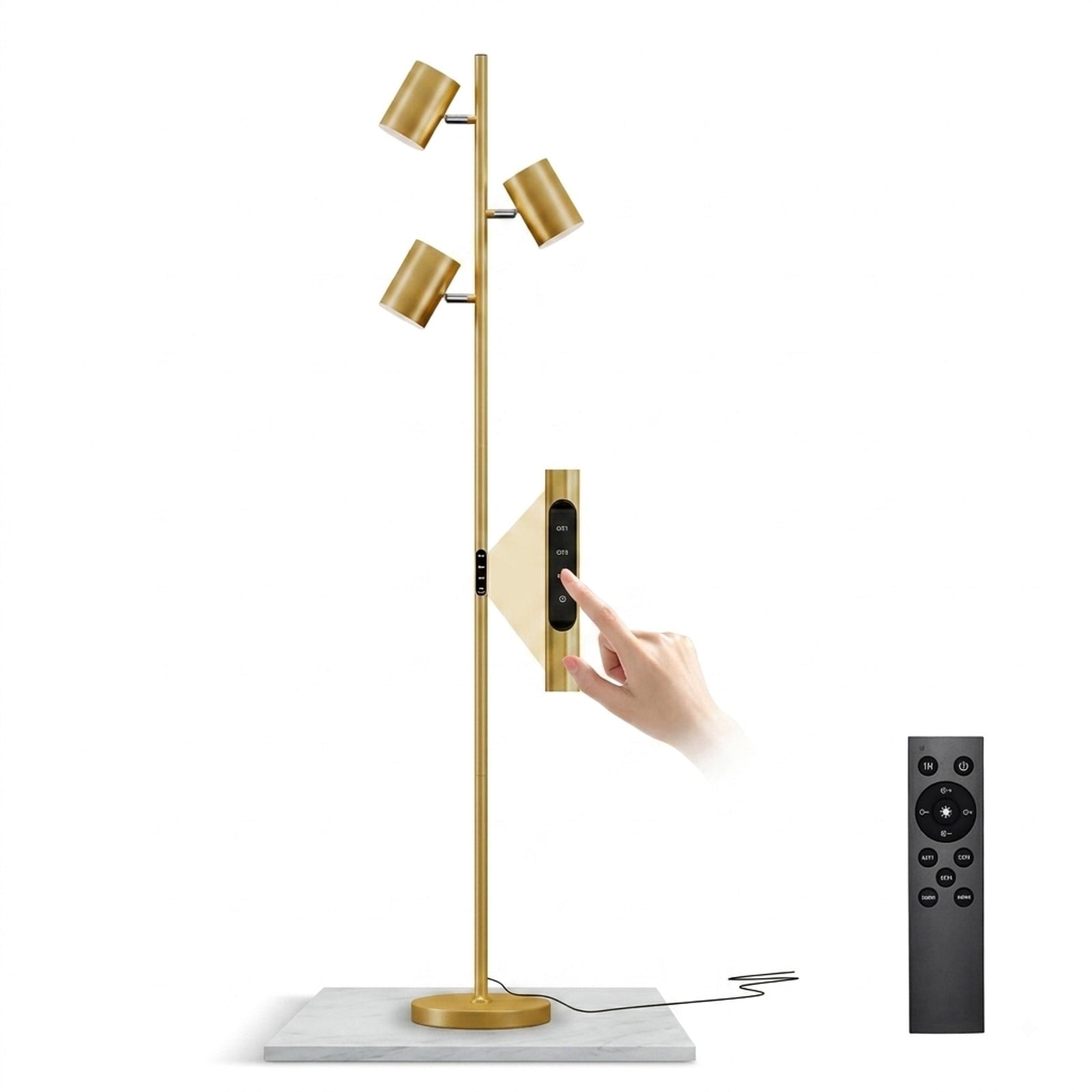Fenbeli 3-Head Flower Floor Lamp, 68.5-Inch Tall Standing Lamp with Floral Multi-Light Design for Home Interior Lighting
