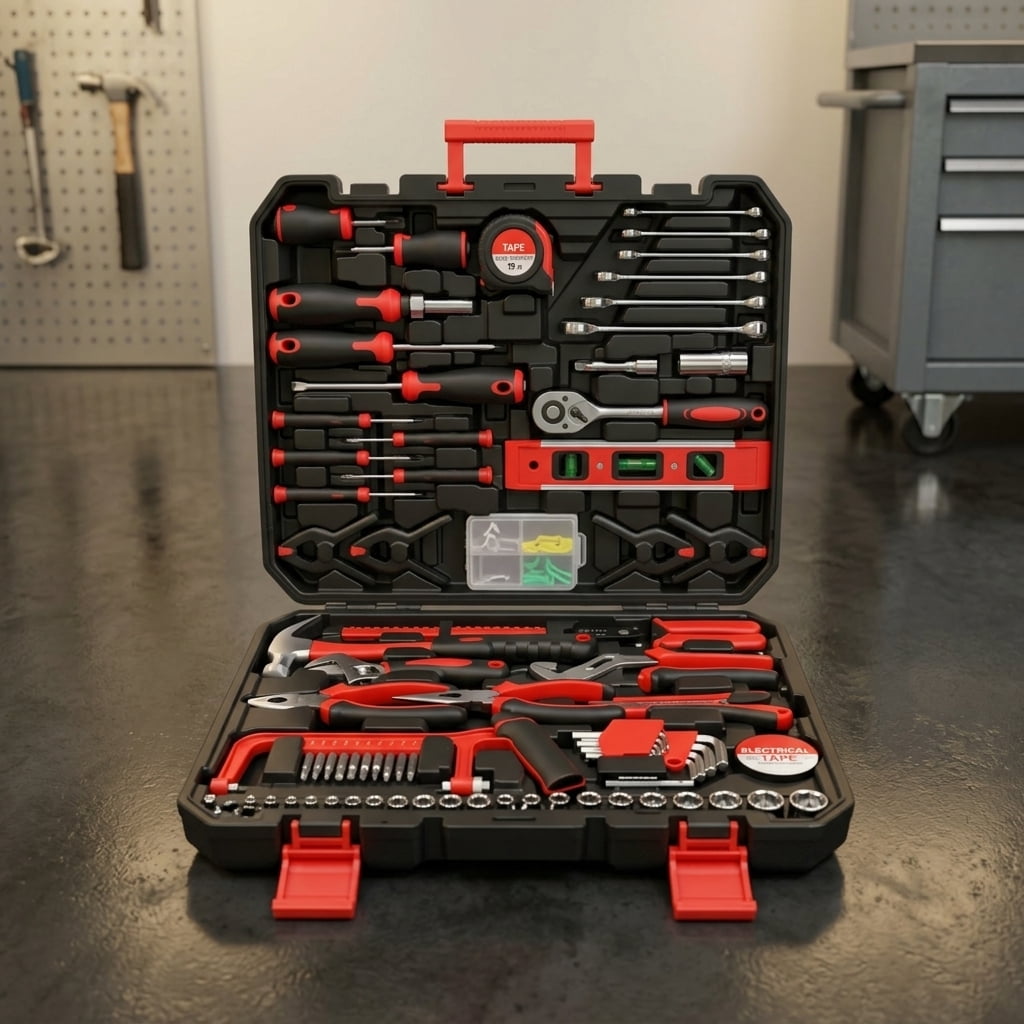 Fenbeli 328-Piece Home Tool Kit with Socket and Wrench Set, Portable Carrying Case for Household, DIY and Auto Repair