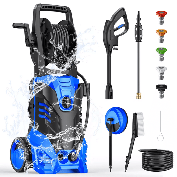 Vebreda 3800 PSI Electric Pressure Washer Lightweight Power Pressure Washer, Great for Cars Washing Fences Patios Driveways