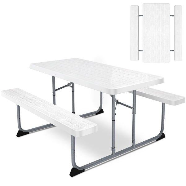 Fenbeli 6-Foot Outdoor Folding Picnic Table, White