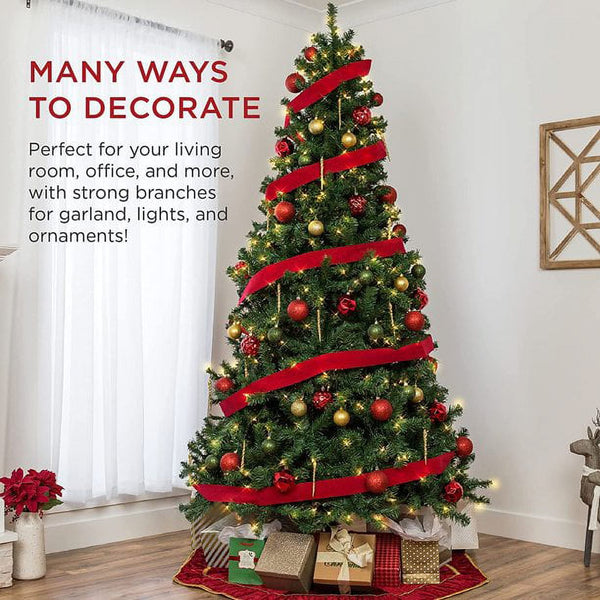 Fenbeli Artificial Christmas Tree 6ft with 1,000 Tips, Metal Base, Green