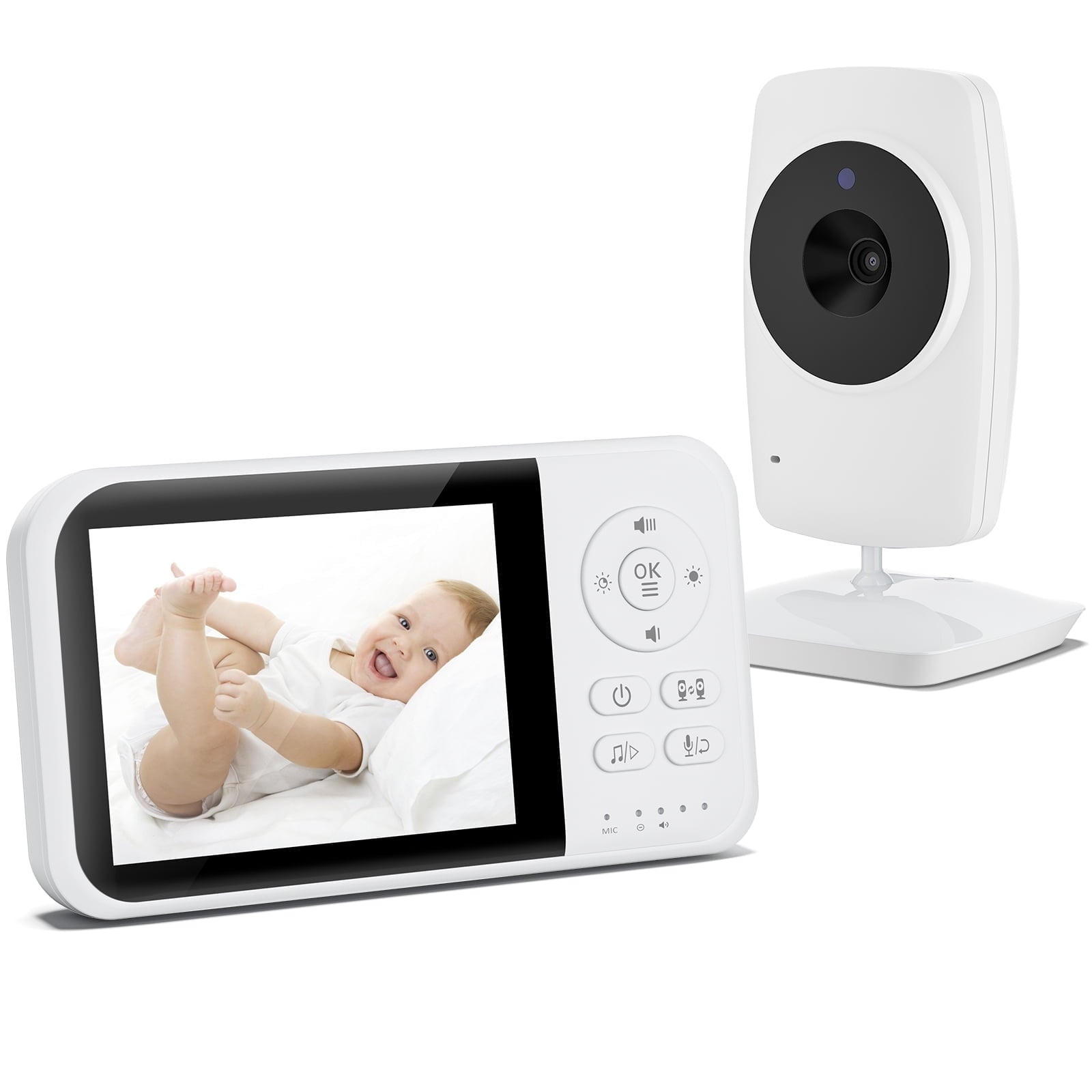 Fenbeli Baby Monitor with Camera and Audio, 3.2'' HD Screen Baby Camera for Baby/Elderly, ECO/VOX Mode, Night Vision