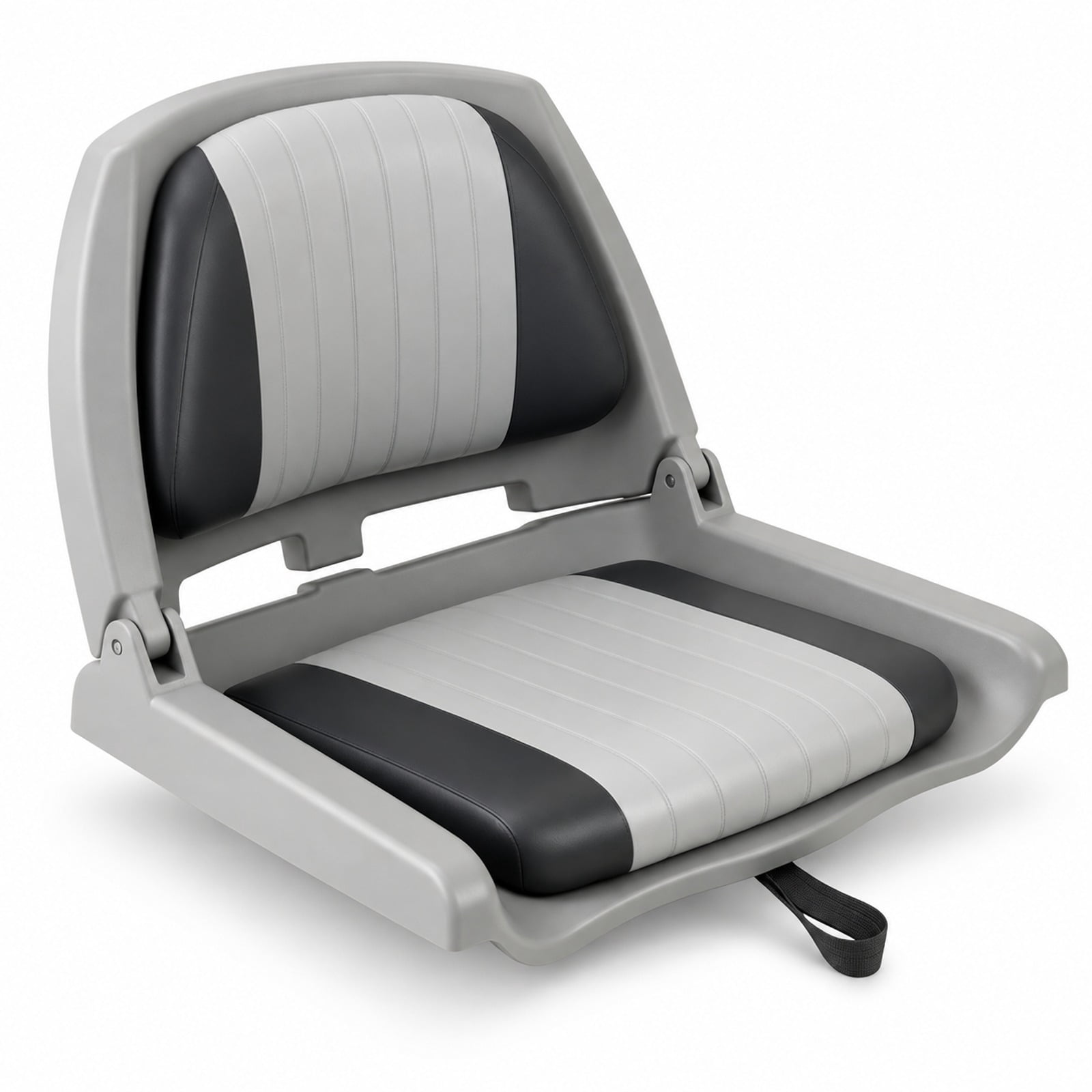 Fenbeli Boat Seat Folding Low Back Boat Chair with Marine-Grade PVC, 330 lbs Capacity, PP PVC Sponge Frame, 20 x 19.5 x 15.5 Footprint, Gray
