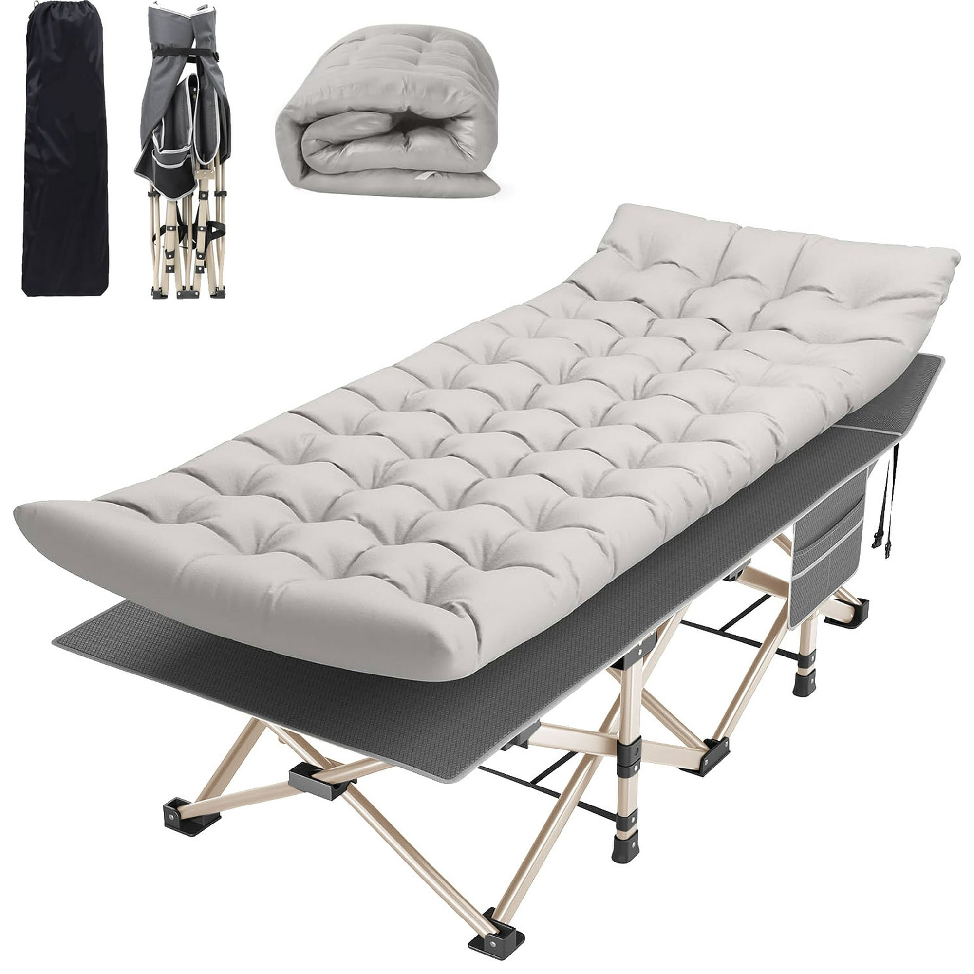 Fenbeli Camping Cots with Removable Mattress, Lounge Chair