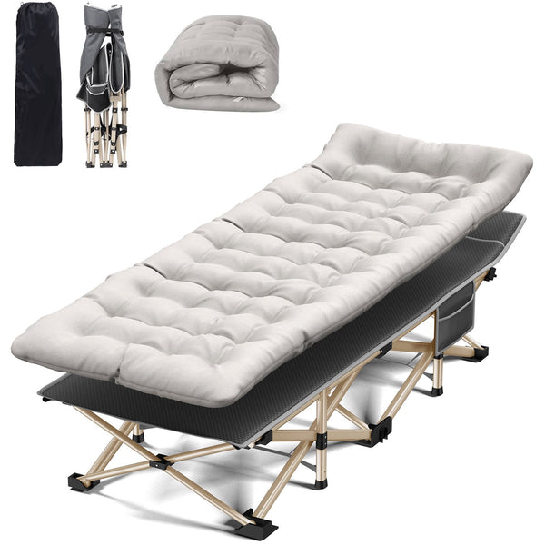 Fenbeli Portable Folding Camping Cot with Mattress And Carry Bag 75in x 28in