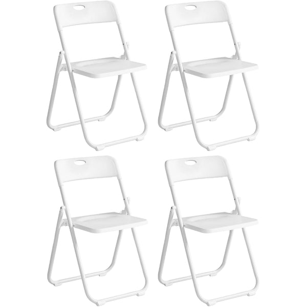 Harigal White Plastic Folding Chairs 4 Pack, Foldable Stacking Chairs for Outdoor & Indoor, Reinforced Metal Frame, 330LBS Capacity