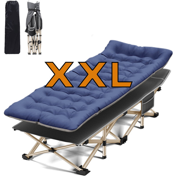 Fenbeli Folding Camping Cot 32'' XXL Adult widen Folding Bad with 2 Sided Mattress and Carry Bag