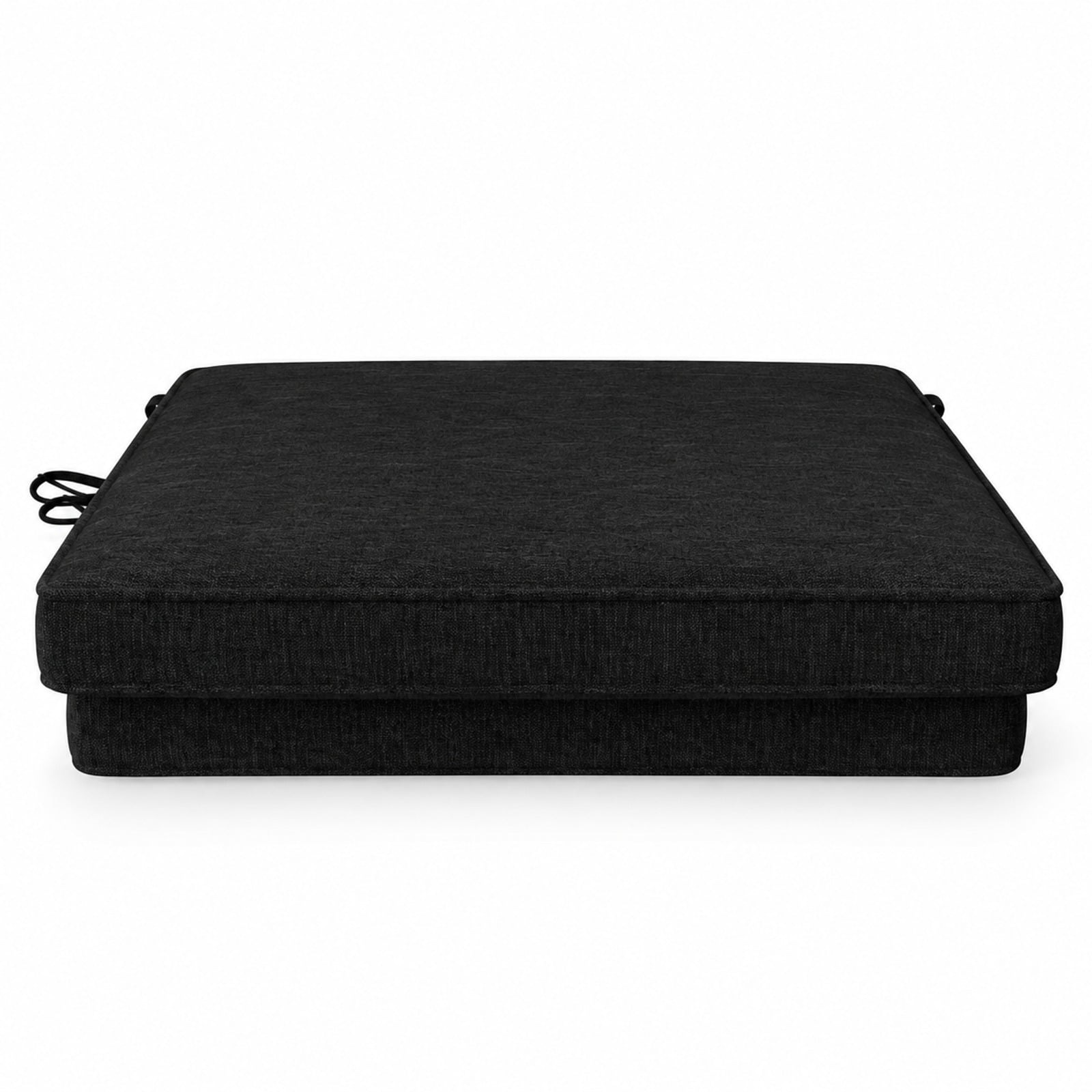 Fenbeli Outdoor Chair Cushion Set of 2 Waterproof Fade-Resistant Olefin Seat Cushions, Olefin Fabric 28D Foam Frame, Black