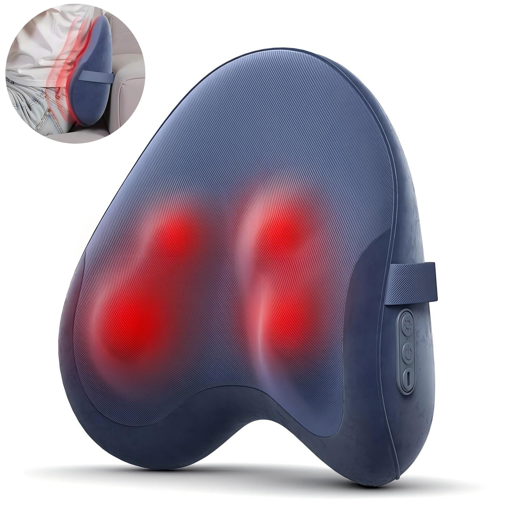 Fenbeli Shiatsu Back Massager with Heat Deep Kneading Massage Pillow for Relaxation with Memory Foam Black