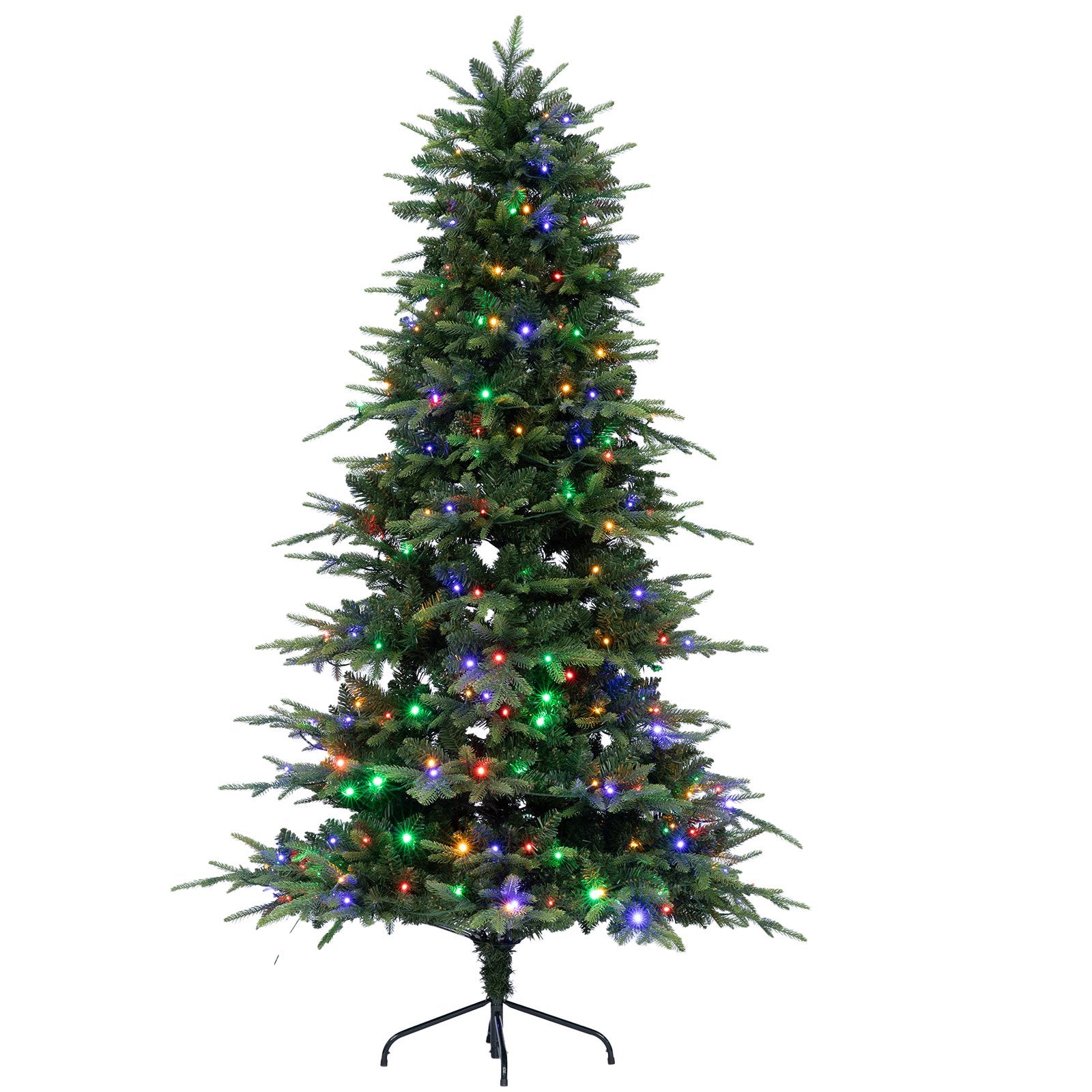 Fenbeli 6ft Pre-Lit Artificial Christmas Tree, Full Pencil Shape with 1,350 Tips 300 LED Lights, Ideal for Holiday Decor