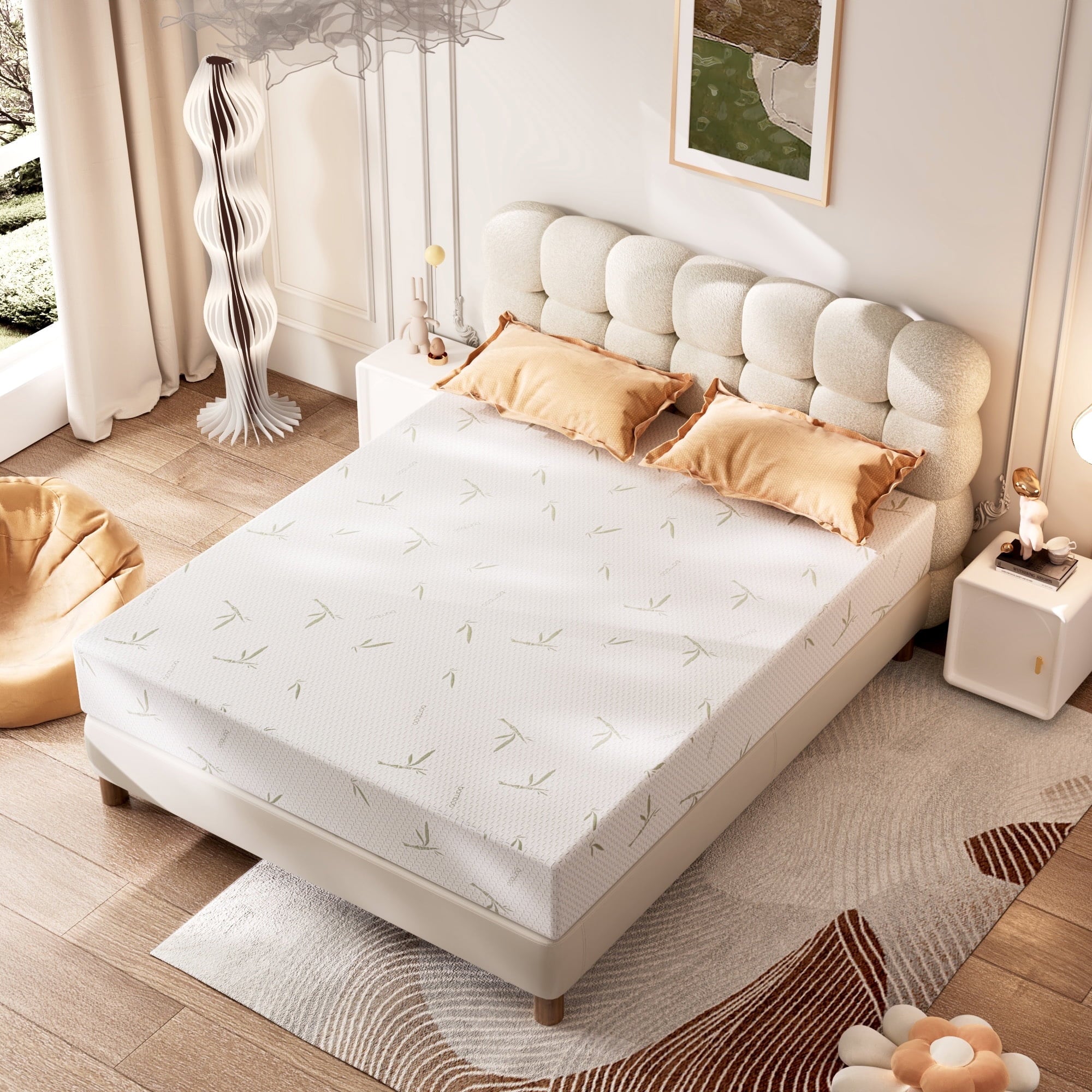 Furnibear 8 inch Full Mattress, Gel Green Tea Infused Memory Foam Mattress,Adult