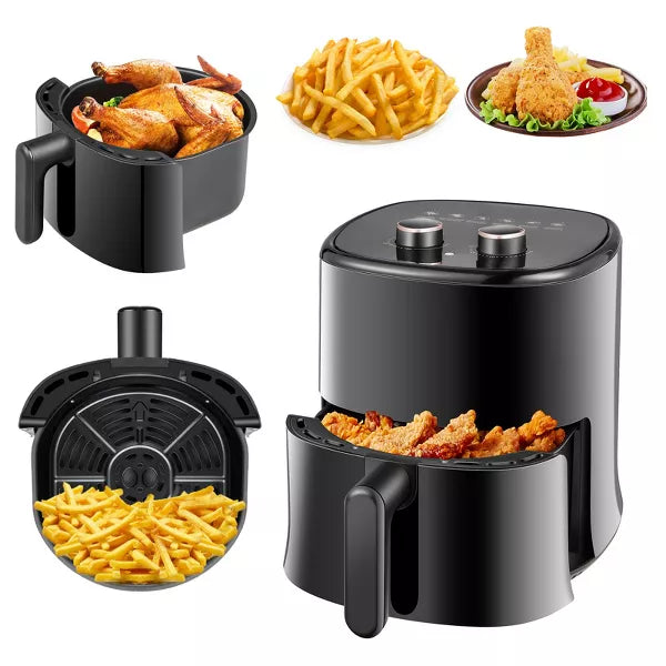 4.5 QT Air Fryer Easy-Clean Non-Stick Basket Efficient Black Model