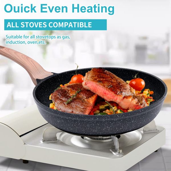 10pc Nonstick Ceramic Cookware Set Granite Coated Pots and Pans