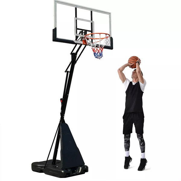 54in Portable Basketball Hoop System 7.5-10ft Height Adjustable