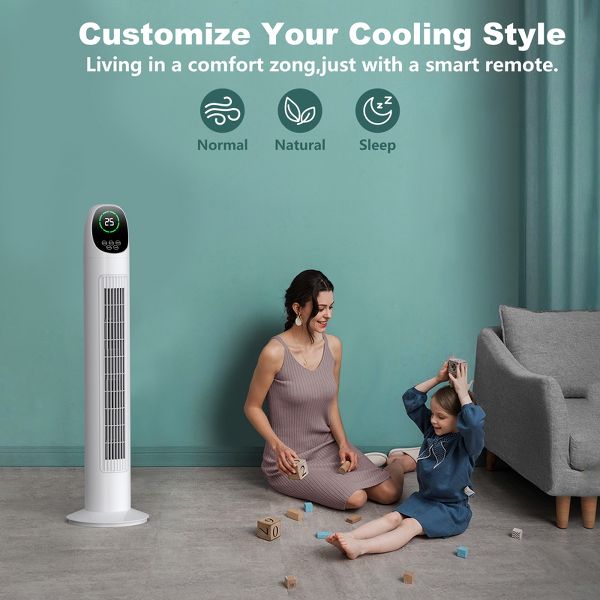 Tower Fans for Home, 60¡ã Oscillating Standing Fans with Remote