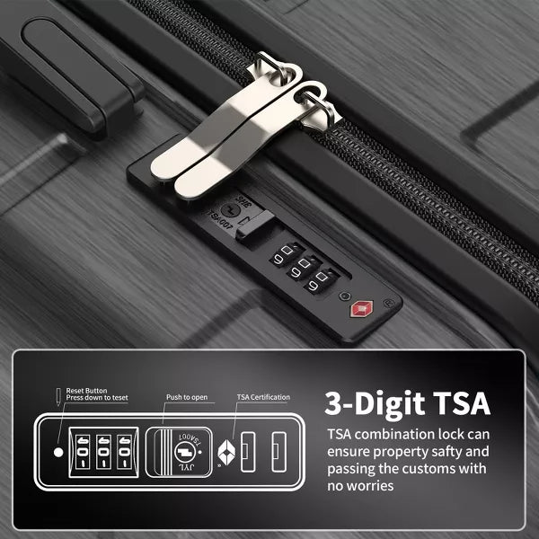 3 Piece Hardshell Luggage Sets Checked Spinner Luggage Set with TSA Lock