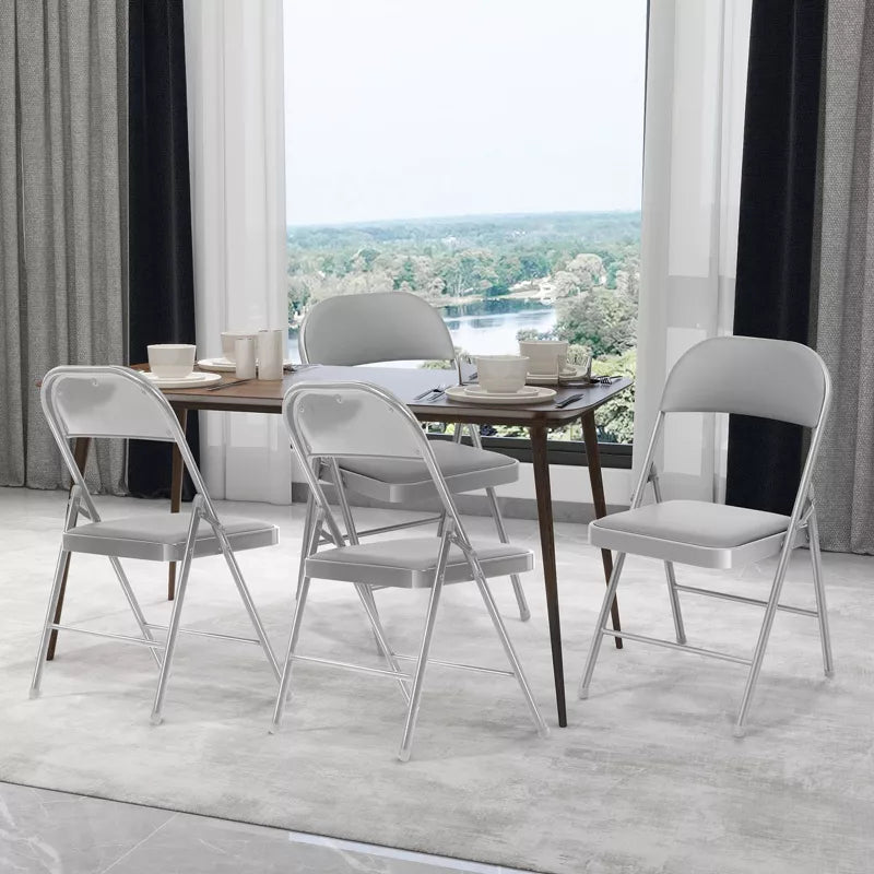 6 Pack Folding Chairs Portable Padded Office Kitchen Dining Chairs