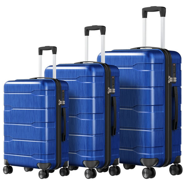 3pc Hardside Checked Spinner Luggage Set