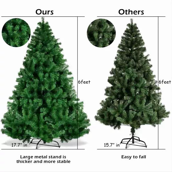 7.5ft Snow Flocked Hinged Artificial Christmas Tree Without Lights, White