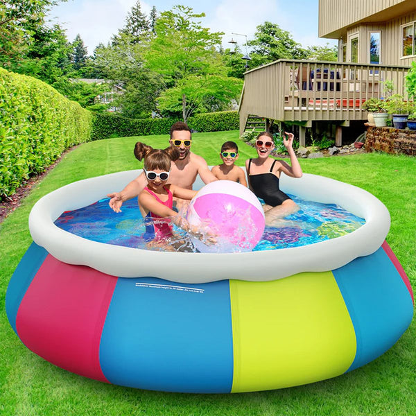 10' x 30in Inflatable Round Swimming Pool Easy Set with Pool Cover Above Ground Pool for Backyard Family Fun