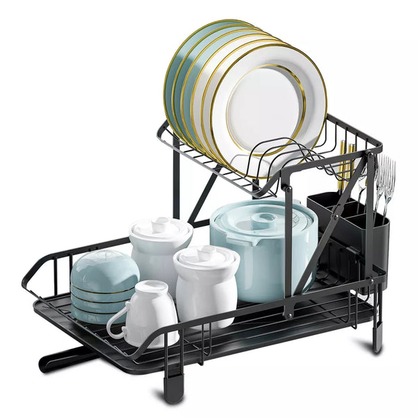 Dish Drying Rack Collapsible 2 Tier Dish Rack