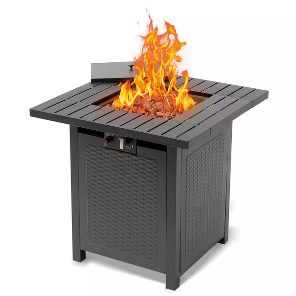 50,000 BTU Propane Fire Pit Table 28" Patio Square Gas Fireplace