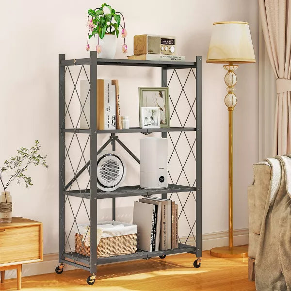 4-Tier Storage Shelves Foldable metal shelves Garage Shelving Units