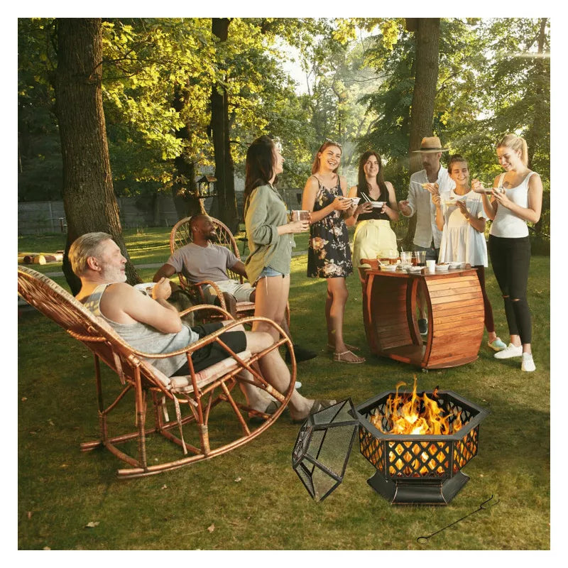 Hex-Shaped Portable Firepit