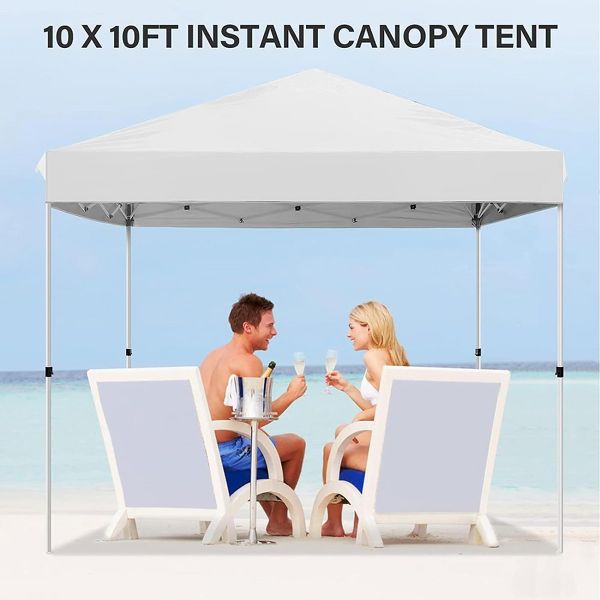 Patio 10' x10' Pop Up Canopy Folding Tent Sun Shelter UV50+ with 4 Sandbags