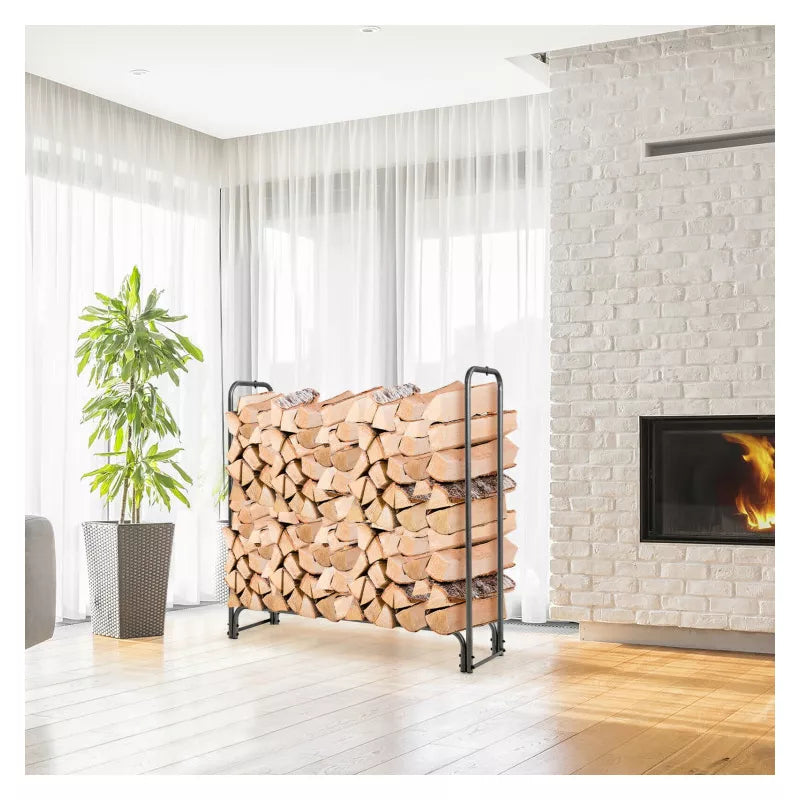 Adjustable 4 Feet Firewood Log Rack Storage