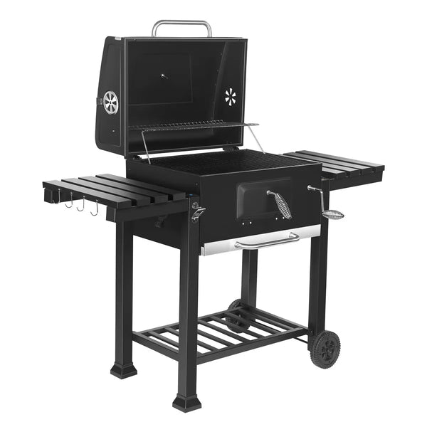 Charcoal Grill Outdoor BBQ Grill with Side Shelves