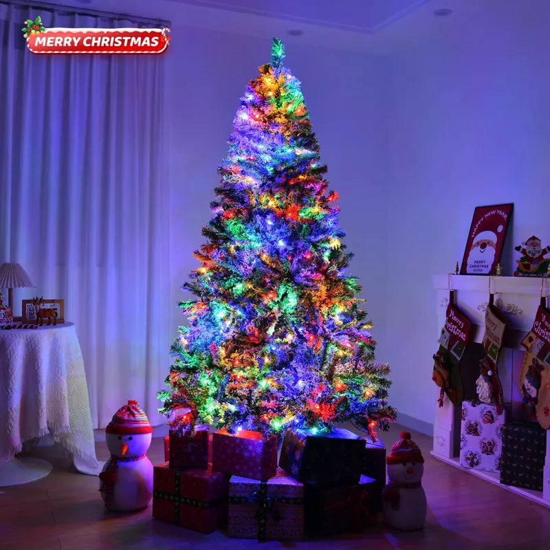 6ft Pre-Lit Premium Snow Flocked Artificial Christmas Tree