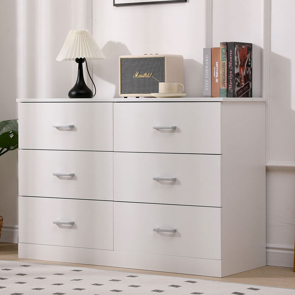 6 Drawer Dresser Double Dresser for Bedroom Wide Storage Space Furniture Organizer