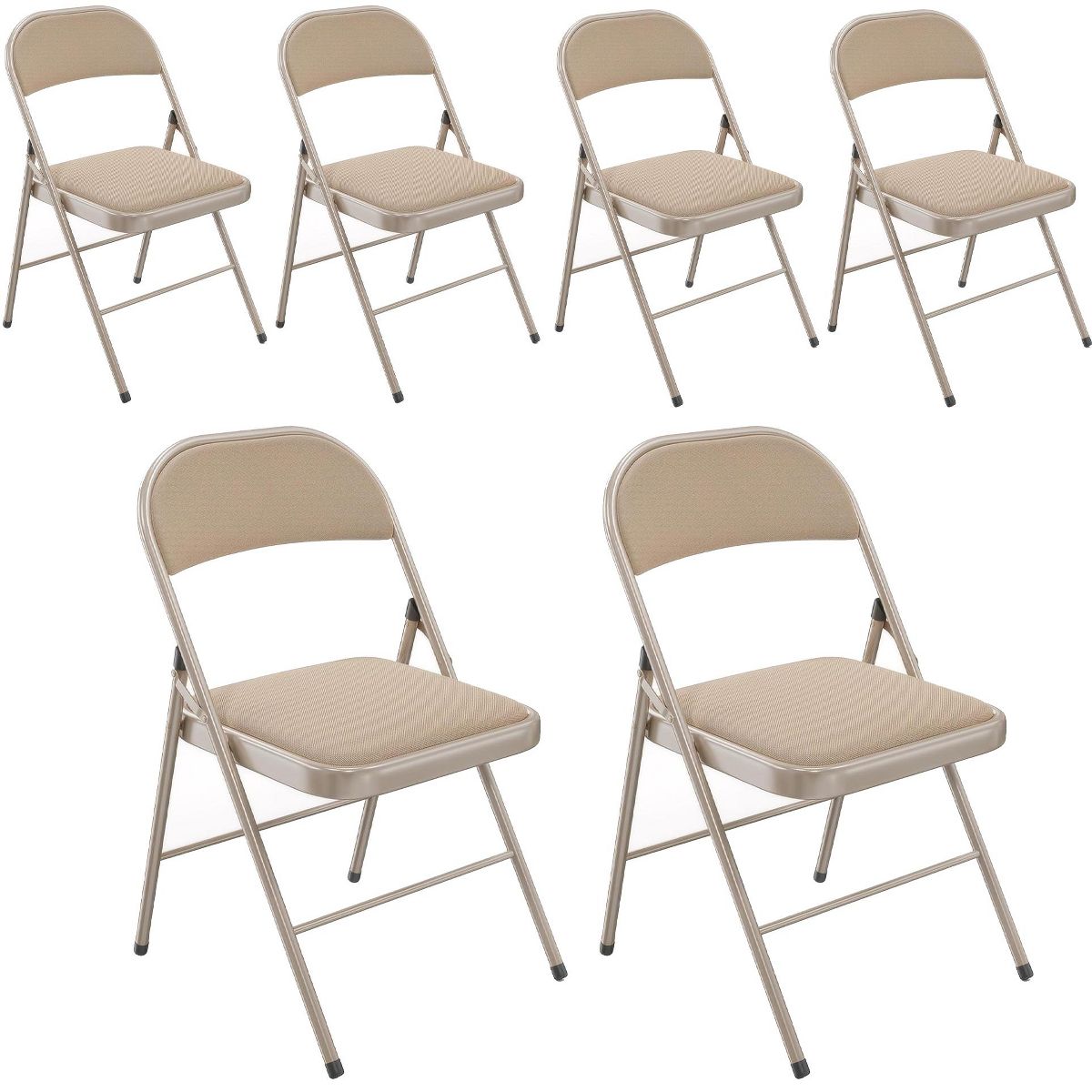 6 Pack Folding Chairs Portable Padded Office Kitchen Dining Chairs