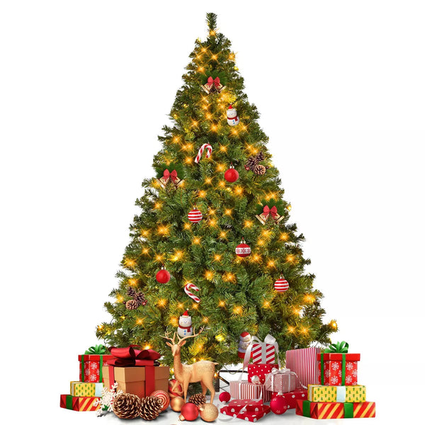 7.5Ft Artificial Christmas Tree with 1405 Branches and 400 Warm LED Lights