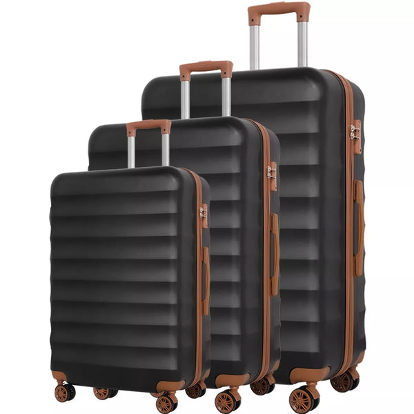 3pc Hardside Checked Spinner Luggage Set